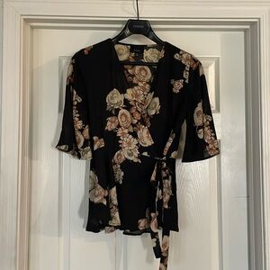 Floral Wrap Blouse